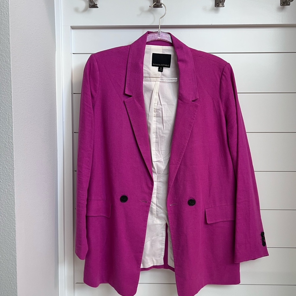 BANANA REPUBLIC Boyfriend-Fit Linen-Blend Blazer - Picture 3 of 9